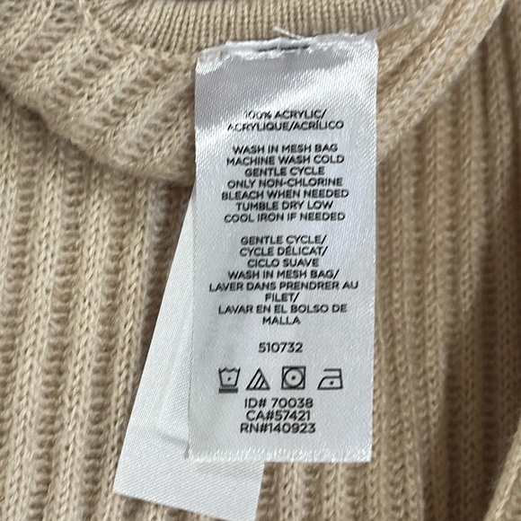 LOFT Beige Drape Open Cardigan New One Size Fits Most - Picture 8 of 9